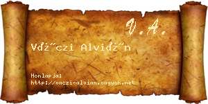 Váczi Alvián névjegykártya